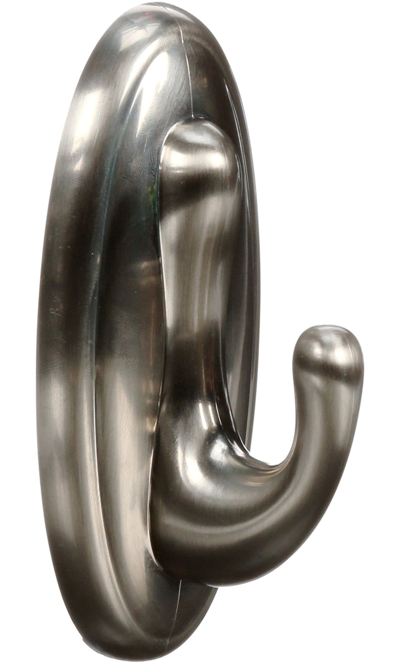 3M Command Large Traditional Decorative Utility Hook, Brushed Nickel O3O7