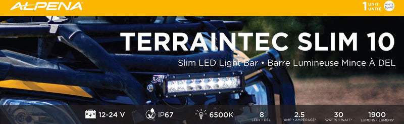 TerrainTec Slim 10 LED Light Bar K8B8