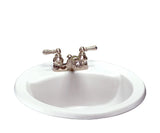 Cadet Round 4-in Center Drop-In Bathroom Sink/Basin with Overflow, White, 19-in E0M1 - product image 1