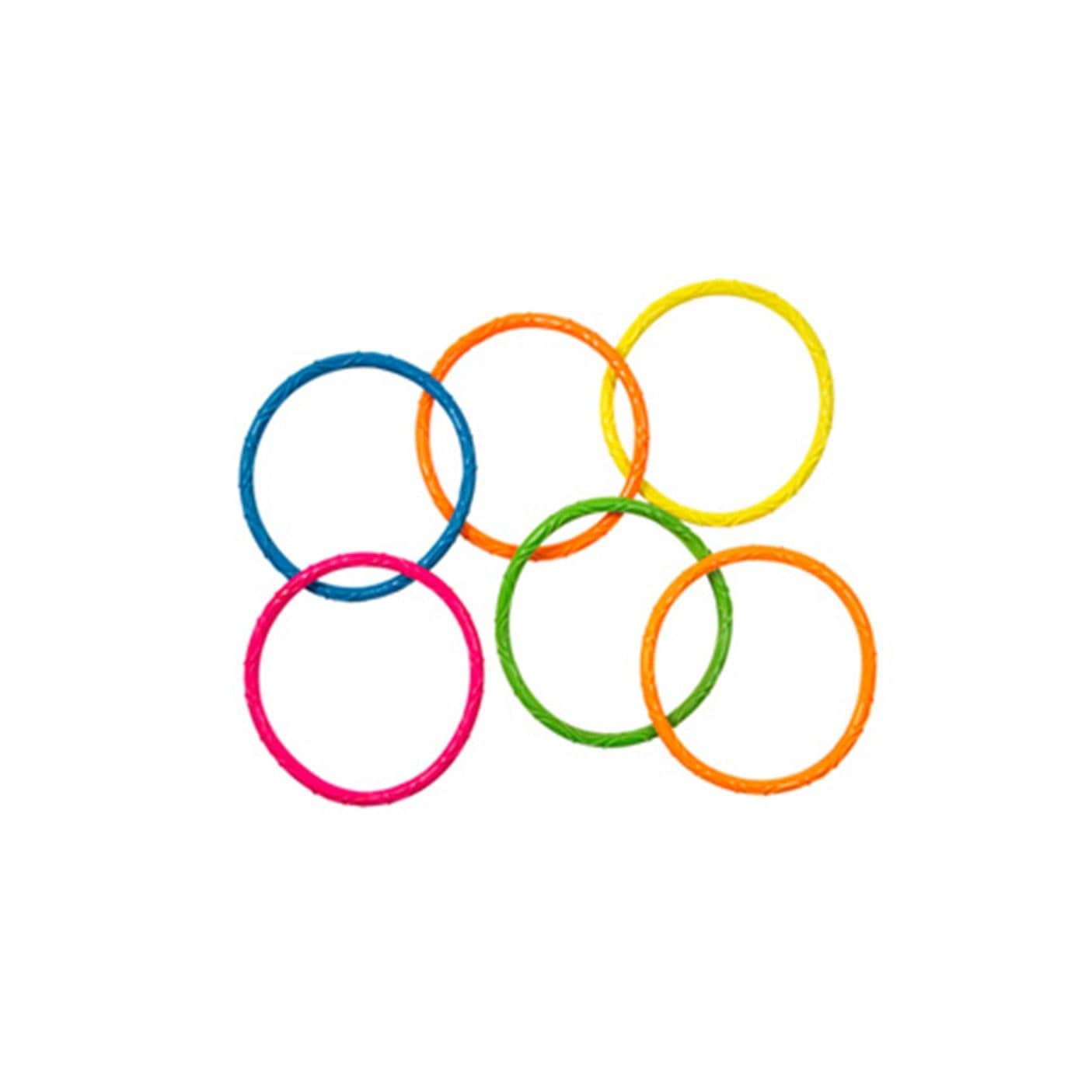 Leisure Multi-Coloured Neon Dive Rings, 6-pcs, Ages 5+ Y6E4 - product image 1