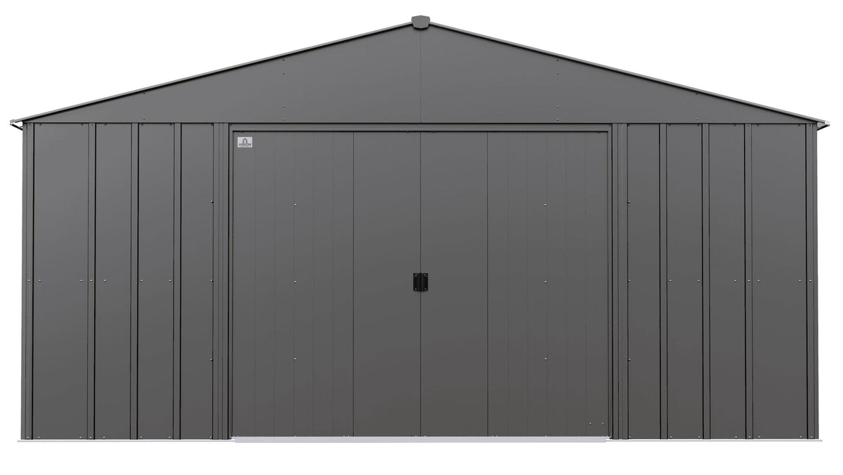 Classic 14x12-ft Charcoal Lockable Metal Shed U2D7 - product image 1