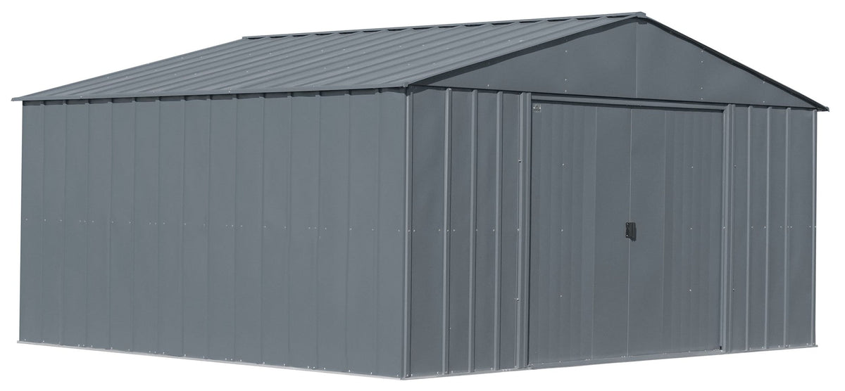 Classic 14x12-ft Charcoal Lockable Metal Shed U2D7 - product image 3