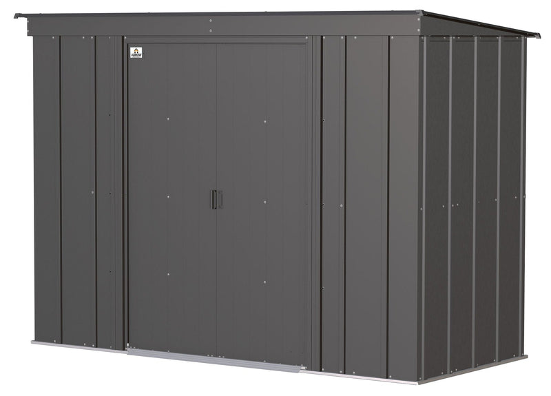 Classic Galvanized Steel Storage Shed, Charcoal, 8-ft x 4-ft L6E2