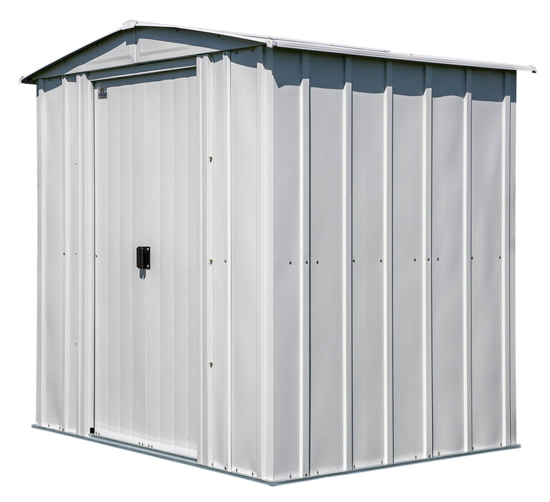 Classic Galvanized Steel Storage Shed, Flute Grey, 6-ft x 5-ft O1D1