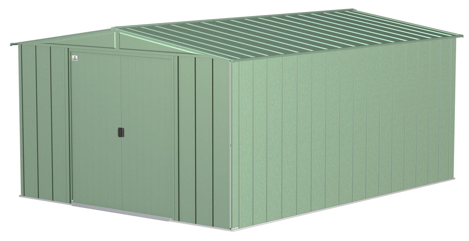 Classic Galvanized Steel Storage Shed, Sage Green, 10-ft x 14-ft L0G0 - product image 1
