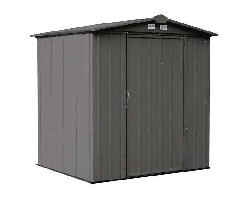EZEE Galvanized Steel Storage Shed with Low Gable Roof, Charcoal, 6-ft x 5-ft Y9P8