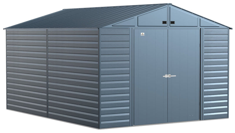 Select Galvanized Steel Storage Shed, Blue Grey, 10-ft x 14-ft L2D5