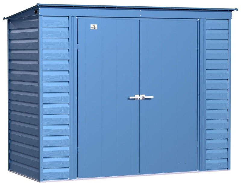 Select Galvanized Steel Storage Shed, Blue Grey, 8-ft x 4-ft S6H6