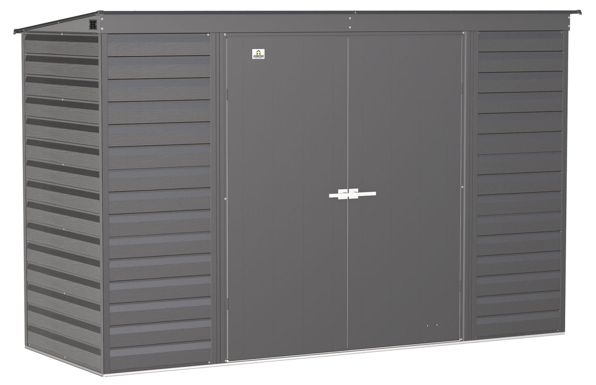 Select Galvanized Steel Storage Shed, Charcoal, 10-ft x 4-ft E1B0 - product image 2