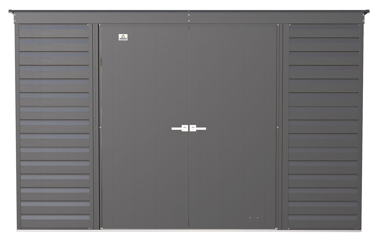 Select Galvanized Steel Storage Shed, Charcoal, 10-ft x 4-ft E1B0 - product image 3