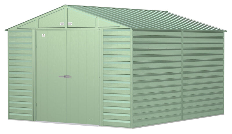 Select Galvanized Steel Storage Shed, Sage Green, 10-ft x 12-ft J1I1