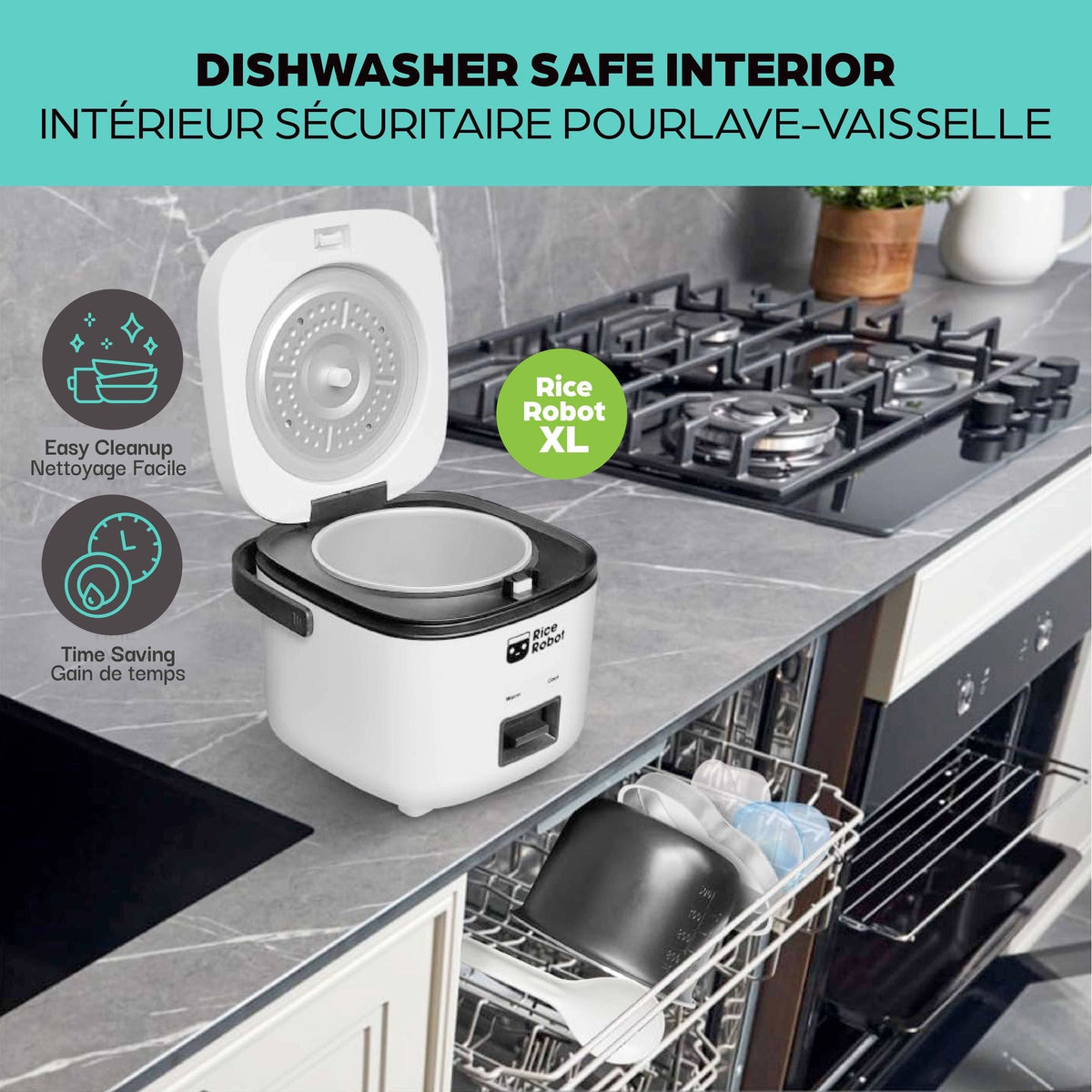 Nonstick Rice Cooker Robot, Large, 2-L Capacity N6Q6 - product image 2