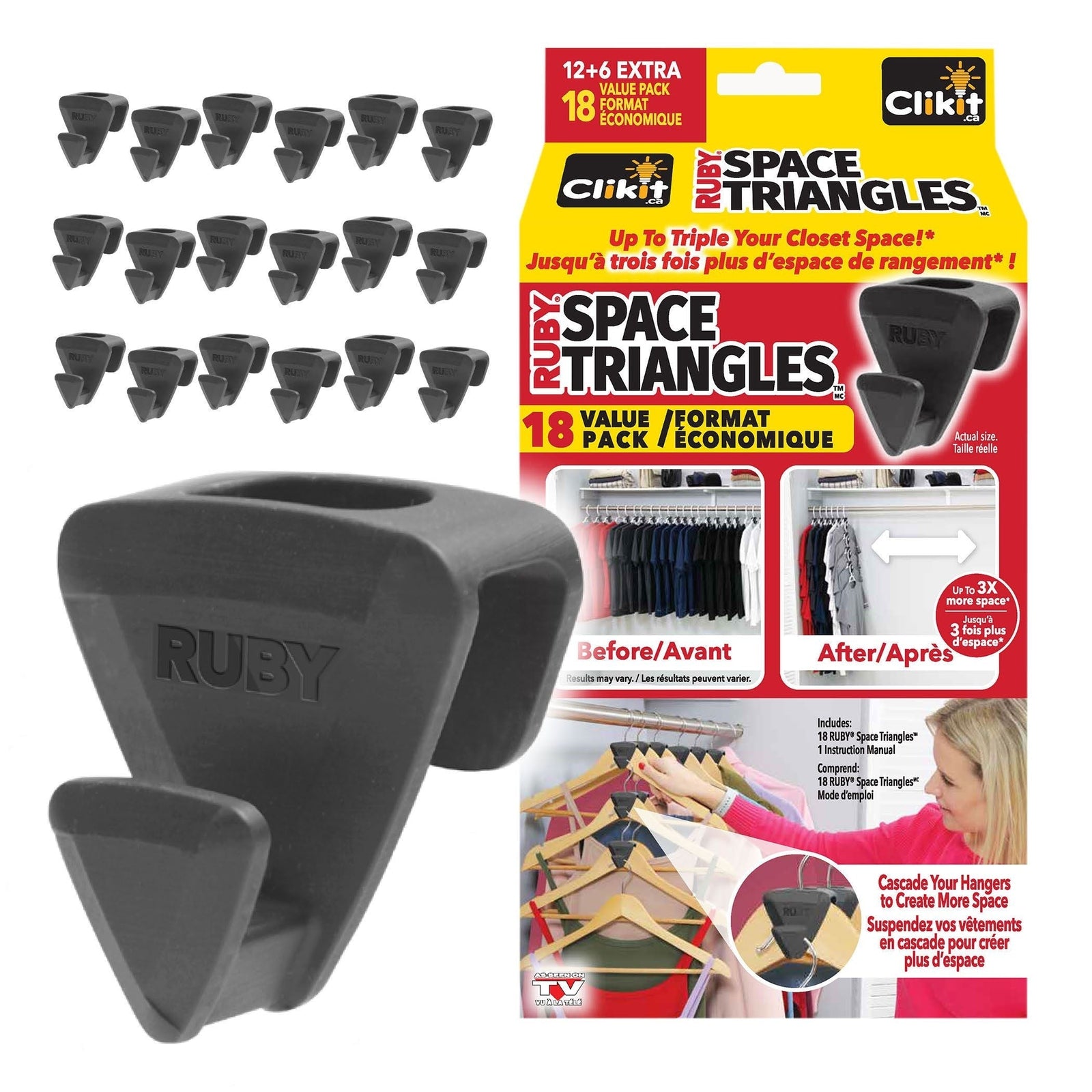 Ruby Space Saver Triangles, Black, 18-pk W1E3 - product image 1