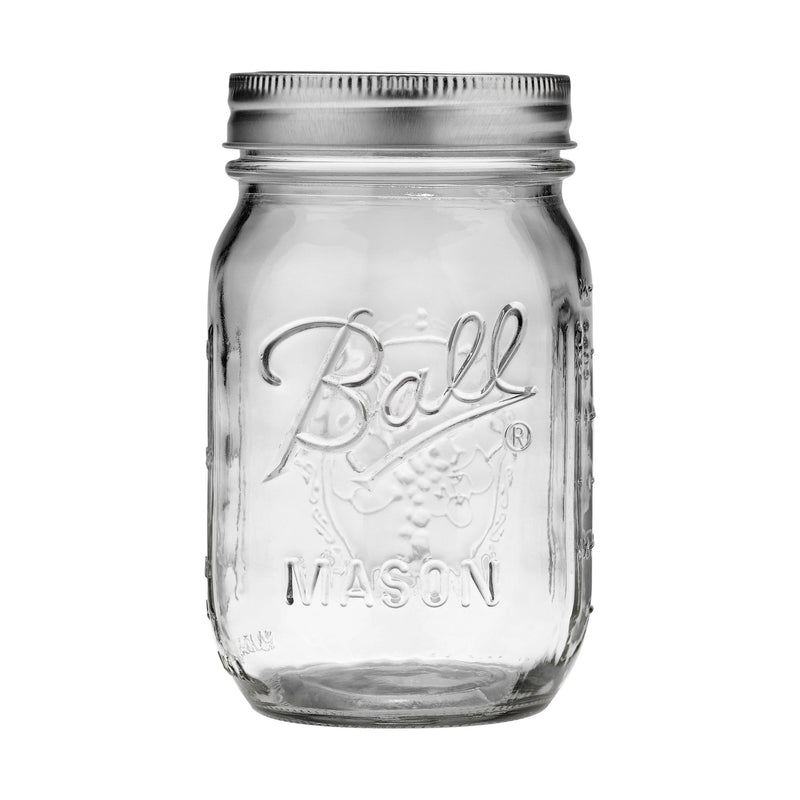 Ball Regular Mouth Pint Glass Mason Jar, 16-oz/473-mL, 8-pk Q7I2