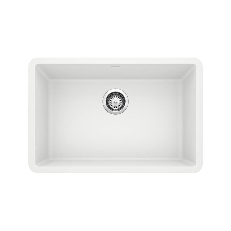 Precis SILGRANIT 27-in Single Bowl Undermount Kitchen Sink, White J7A2