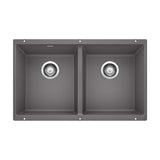 Precis SILGRANIT 29-in 50/50 Double Bowl Undermount Kitchen Sink, Cinder H7M4 - product image 1