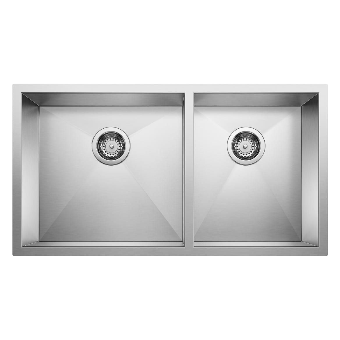 Quatrus R0 33-in 60/40 Double Bowl Undermount Stainless Kitchen Sink L5F7 - product image 1