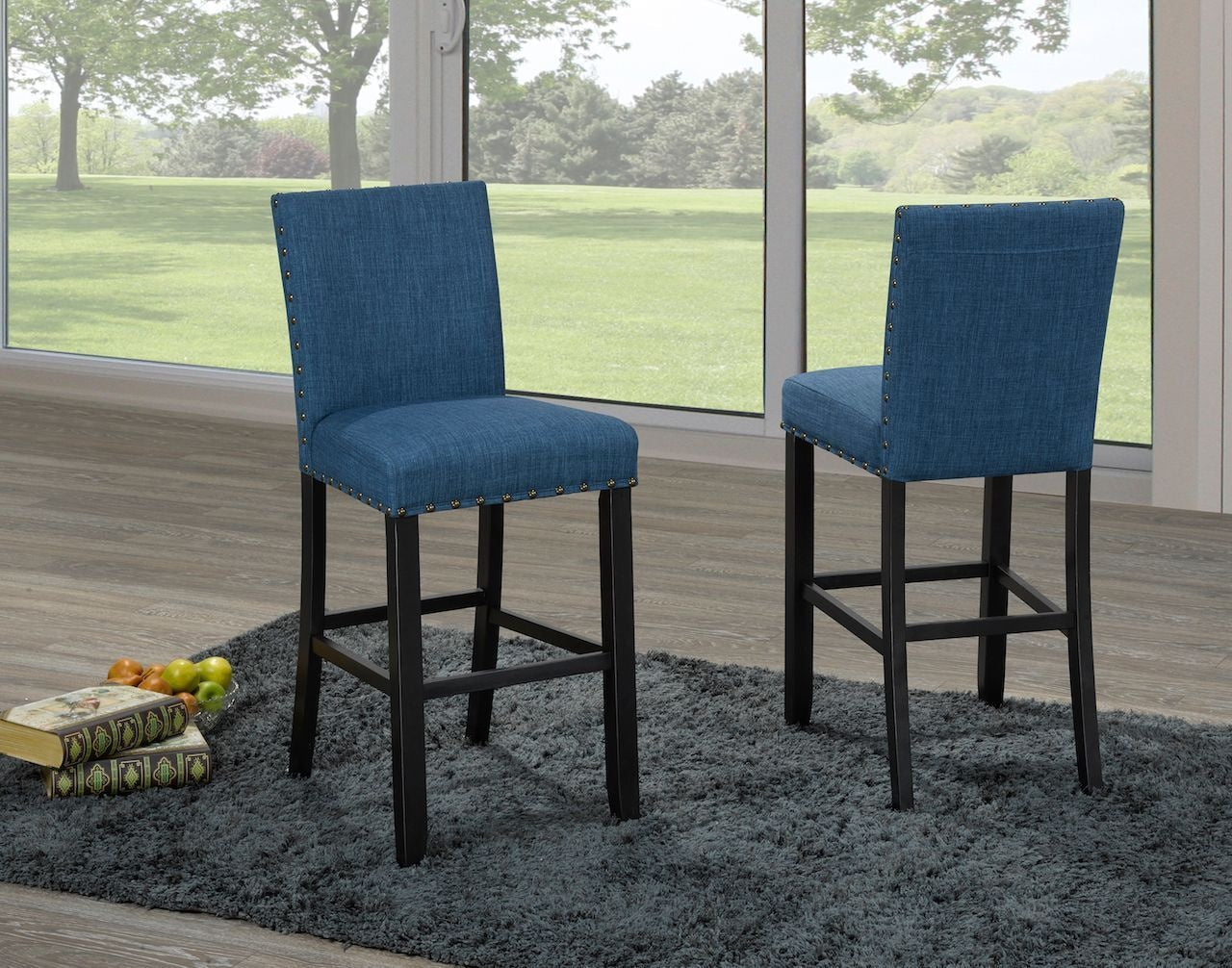 Alex Blue Counter/Bar Stool with Back Rest, 2-pc P0W8 - product image 2