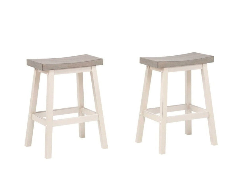 Asher Grey/White Backless Counter/Bar Stool, 2-pc Z6B1
