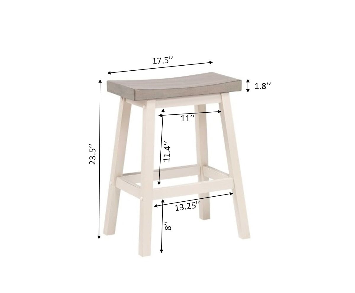 Asher Grey/White Backless Counter/Bar Stool, 2-pc K3O0 - product image 3