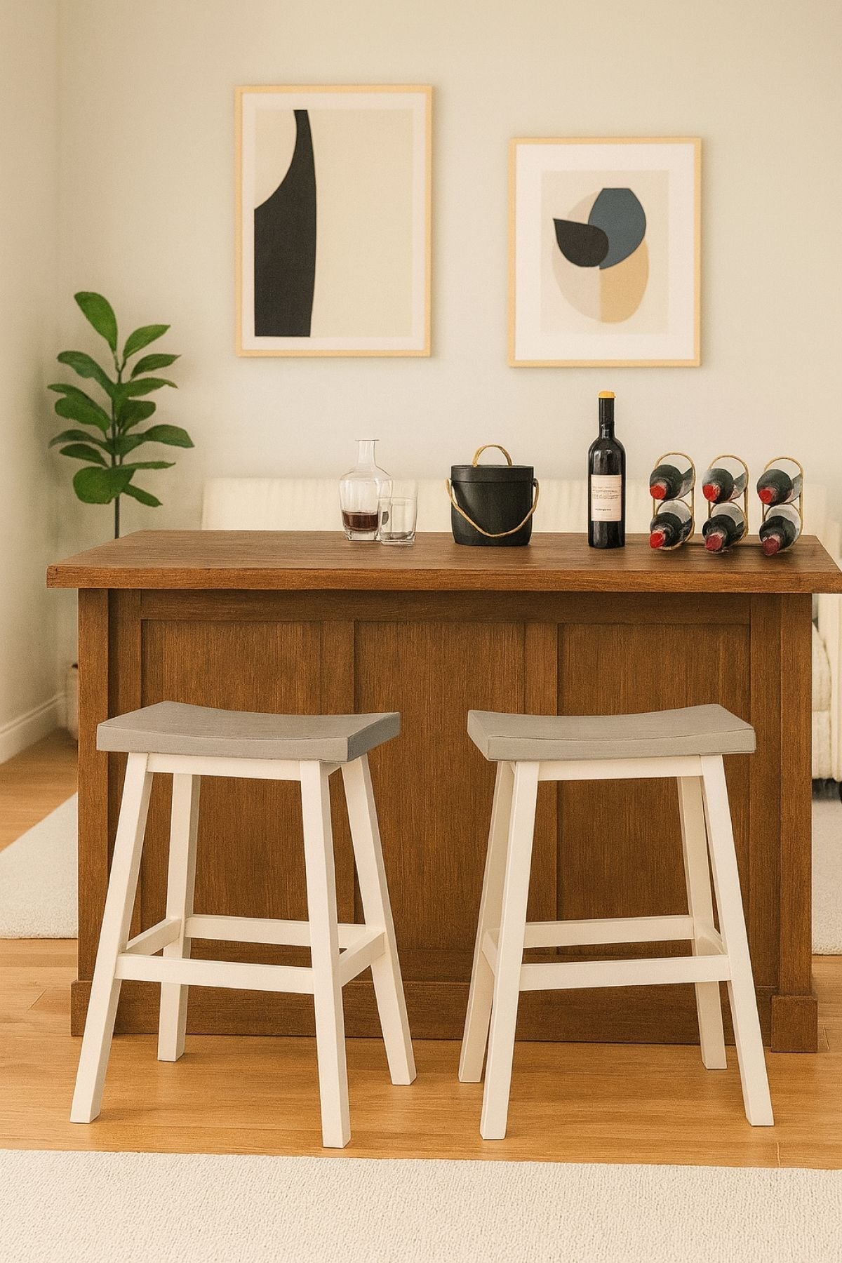 Asher Grey/White Backless Counter/Bar Stool, 2-pc Z6B1 - product image 5