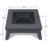 Square Steel Wood Burning Fire Pit in Gray, 37-in D3T3 - product image 4