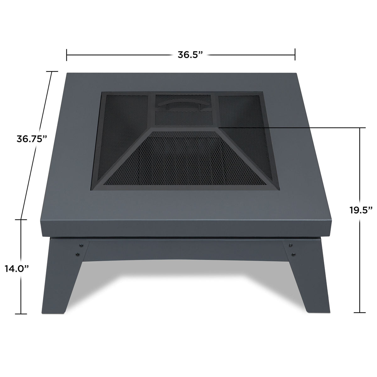 Square Steel Wood Burning Fire Pit in Gray, 37-in D3T3 - product image 4