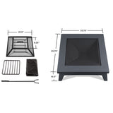 Square Steel Wood Burning Fire Pit in Gray, 37-in D3T3 - product image 5