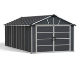 by Palram Yukon 2-Door Car Garage/Utility Storage Shed Kit, Dark Grey, 11x21-ft F9L5 - product image 1