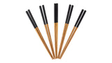 Bamboo Wood Chopsticks with Black Top, Serves 5, 10-pc S7D2 - product image 1
