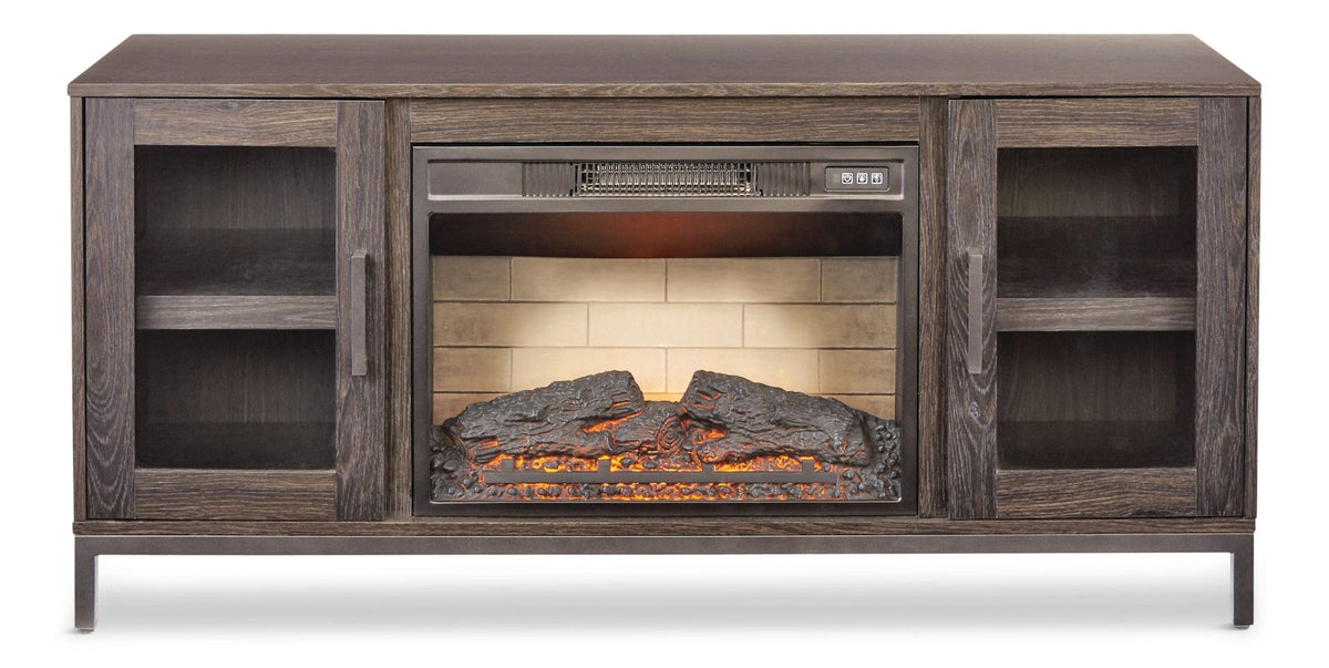 Canmore Media Console Electric Fireplace TV Stand with Fireplace, 54-in, 1400W, Brown Z8T9 - product image 1