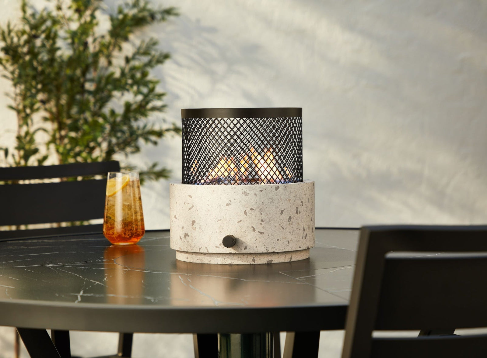 Cinder Round Outdoor Tabletop Gas Fire Pit, 11,000 BTU O0G7 - product image 6