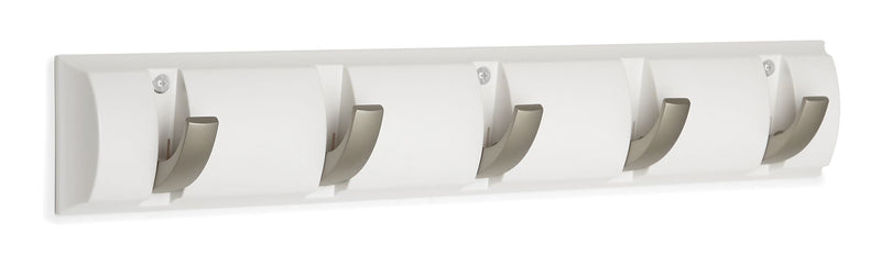 Clement Steel 5-Hook Flip Down Rail, White, 20-in Y8X9