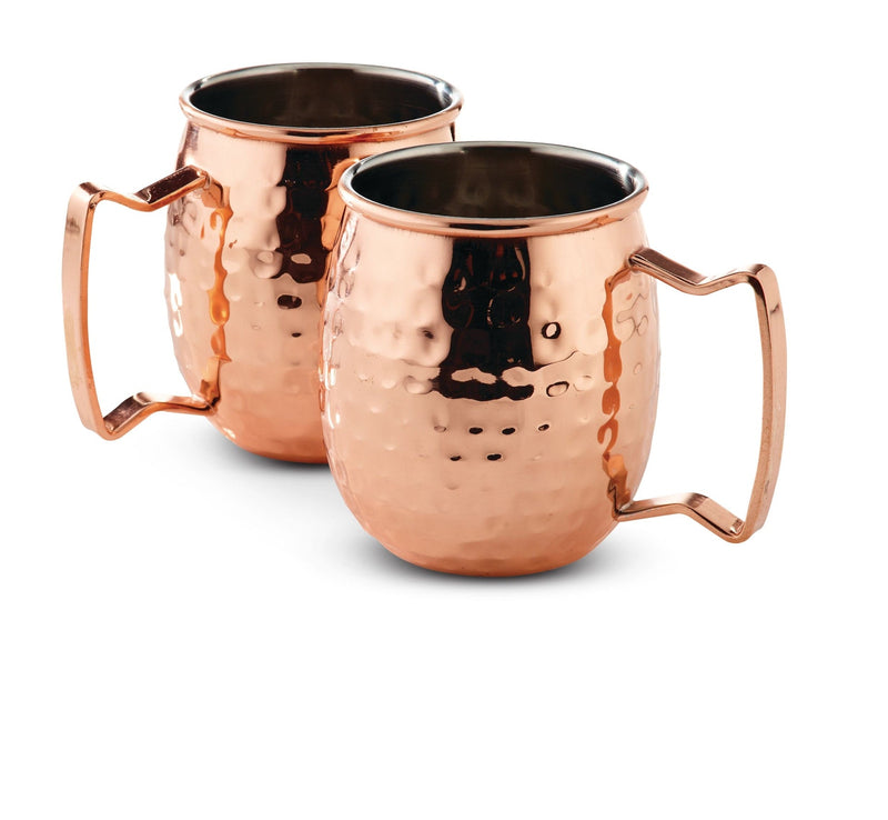 Copper-Plated Stainless Steel Mug Set, 15-oz, 2-pc P3I8