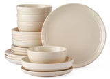 Edenhill Farmhouse Bistro Stoneware Dinnerware Set, Serves 4, 16-pc, Cream Q7N1 - product image 1