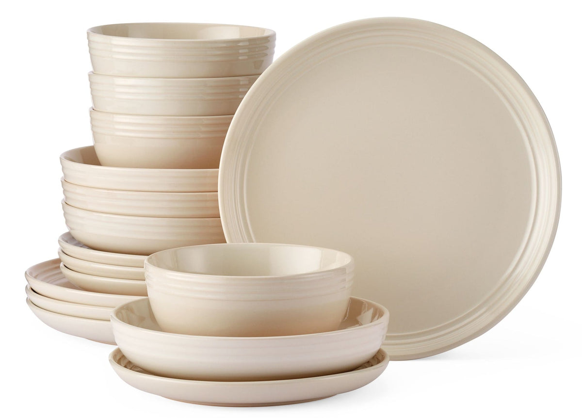 Edenhill Farmhouse Bistro Stoneware Dinnerware Set, Serves 4, 16-pc, Cream Q7N1 - product image 1