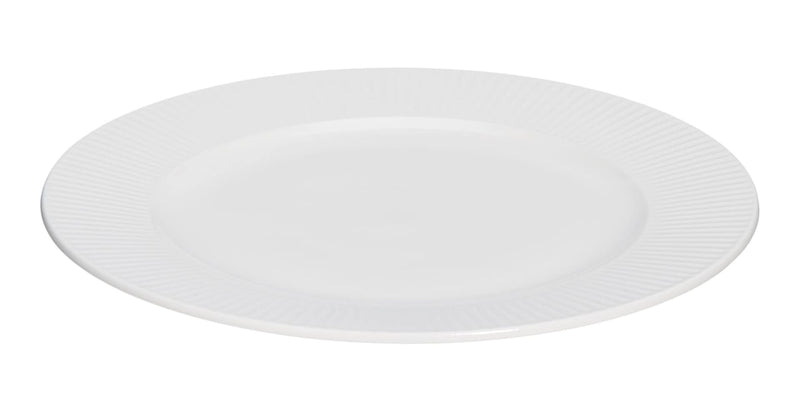 Highbury Ribbed New Bone Dinner Plate, 1-pc, White Q8K5