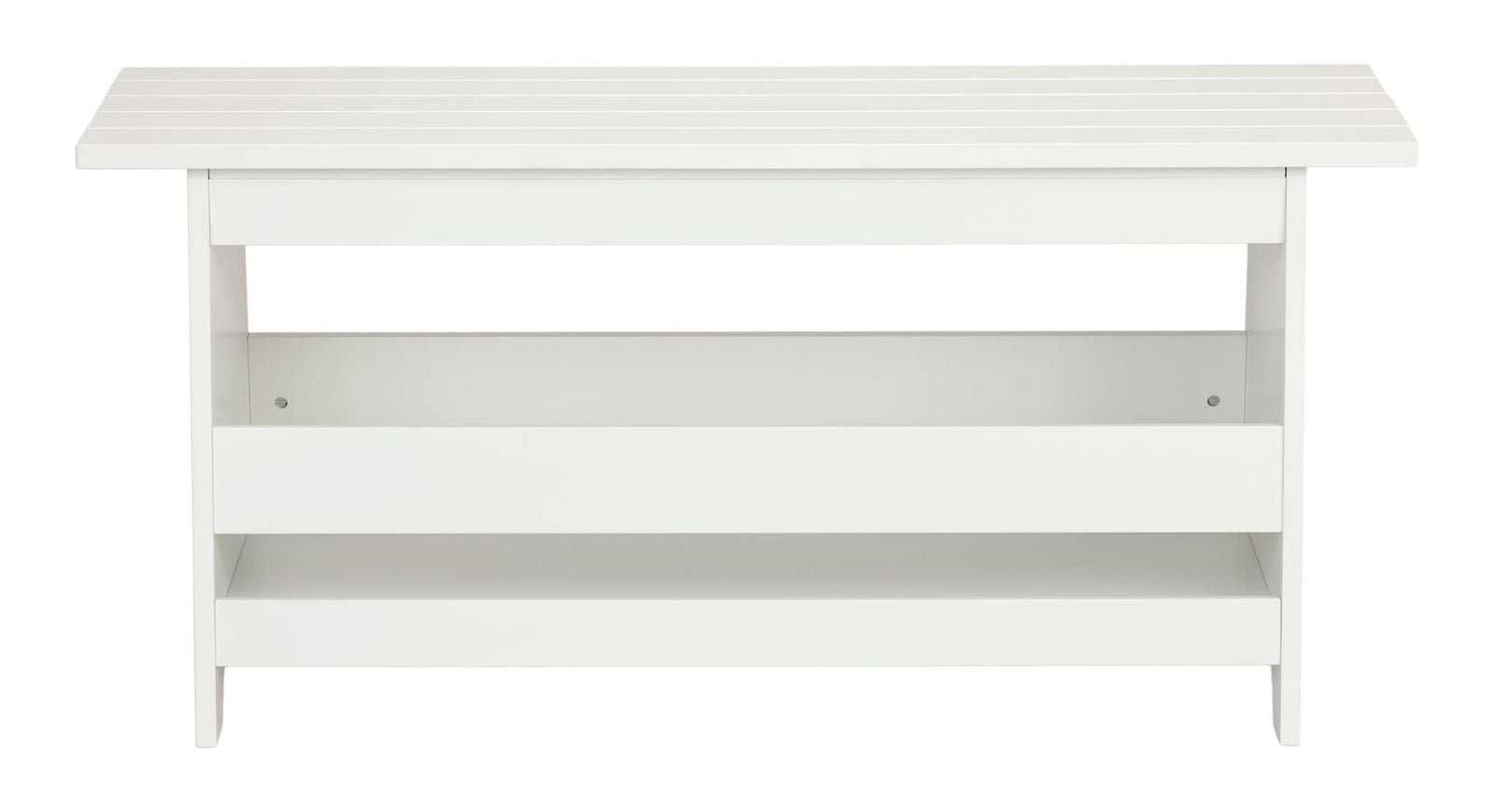Kya Wooden Entryway Bench with Storage Rack, White M4I4 - product image 1
