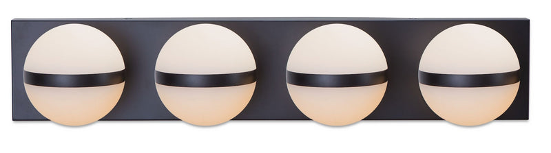 Orion 4-Light Vanity with Acrylic Glass, Black, 25-in Q3J2
