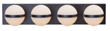 Orion 4-Light Vanity with Acrylic Glass, Black, 25-in I5V7 - product image 1