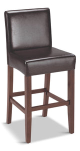 Parsons Wood & PU Leather Bar Stool With Backrest, Dark Brown X5U5 - product image 1
