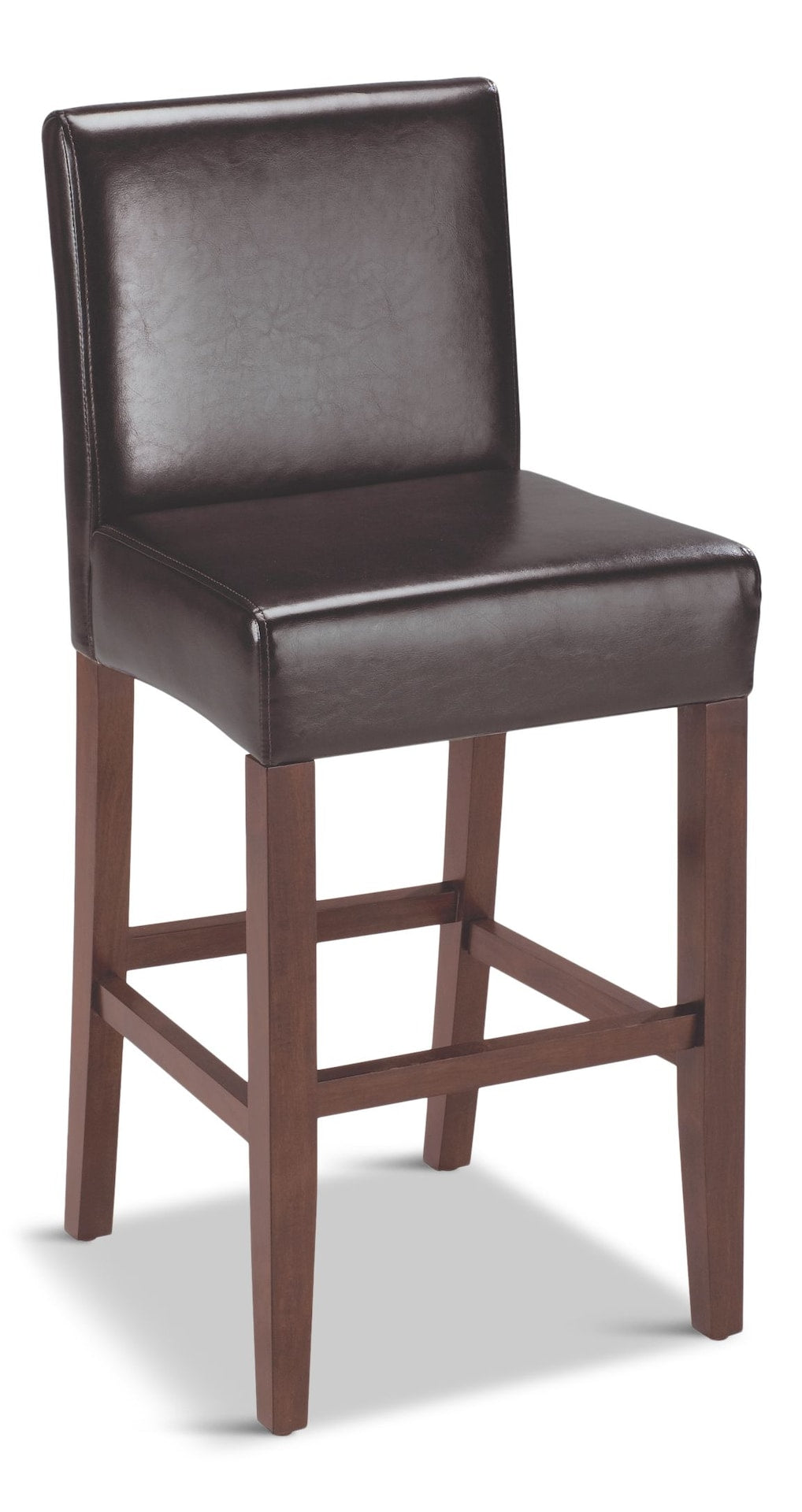 Parsons Wood & PU Leather Bar Stool With Backrest, Dark Brown X5U5 - product image 1