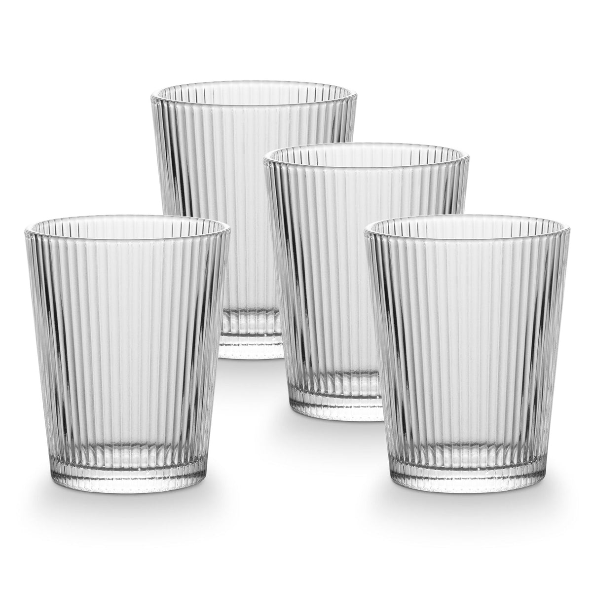 Ribbed DOF Dinner Glass Set, Lead-free, 4-pc A8H3 - product image 1