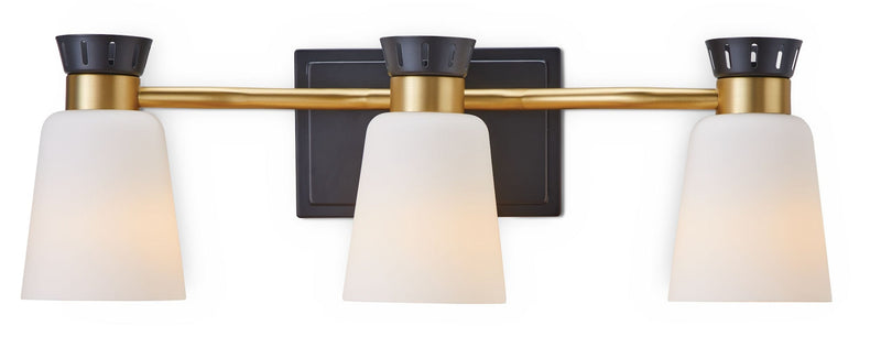 Springwater 3-Light Vanity with Opal Glass, Black P3K0