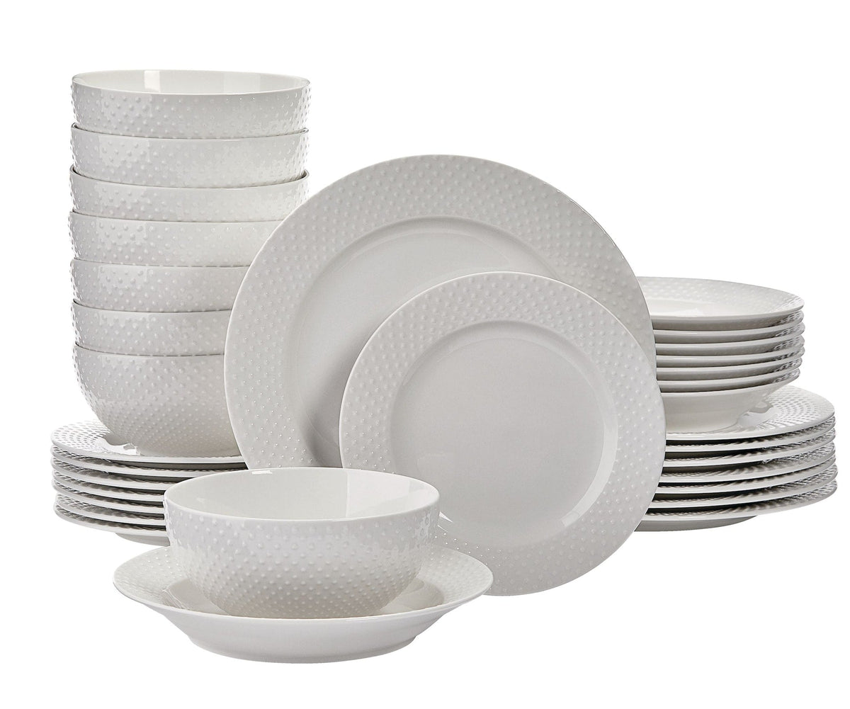 Westbrooke Stoneware Dotted Dinnerware Set, Serves 8, 32-pc, White P8E7 - product image 1