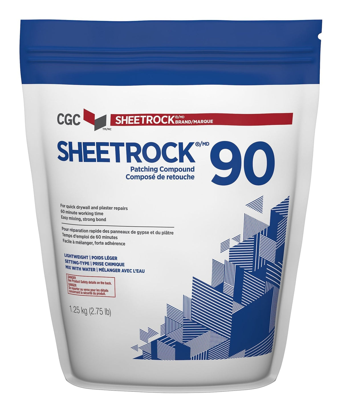 Sheetrock 90 Easy-Mix Patching Compound For Drywall & Plaster Repair, Low VOC, 1.25-kg F7Y6 - product image 1