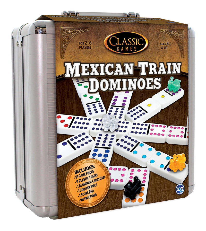 Classic Games Mexican Train Dominos Game Set In Aluminum Carrying Case, Ages 8+ P7Q3