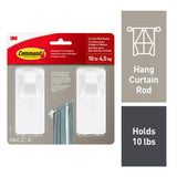 2-Piece 10-lb Matte White Damage Free Curtain Rod Hooks Q9K5 - product image 1