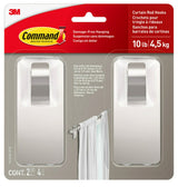 2-Piece 10-lb Satin Nickel Damage Free Curtain Rod Hooks V7U9 - product image 1