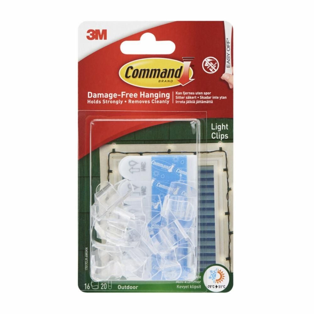 Clear Small Light Clips, for Outdoor, All Weather Strips Included X7S4 - product image 1